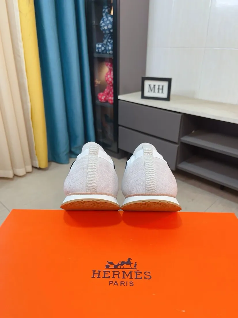 Men's shoes 💰480🌸🌸[HERMES] Hermès sneakers, the upper is made of calfskin and suede, imported materials, full of texture, the lightweight sole is decorated with contrasting patterns, creating a versatile fashion style. Size: 38-44, 45 customized